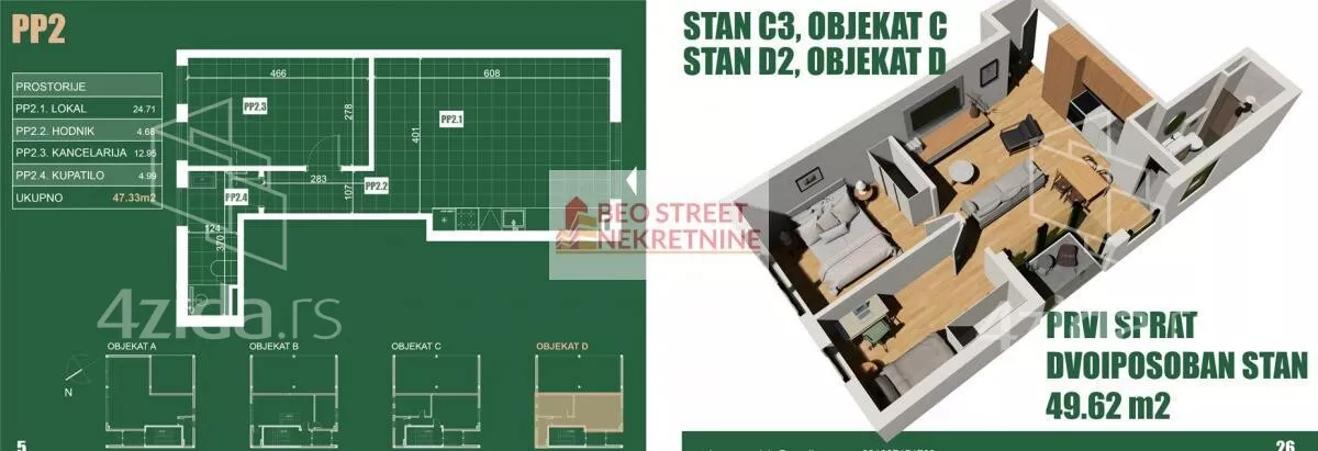 Dvosoban stan | 4zida