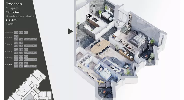 Trosoban stan | 4zida