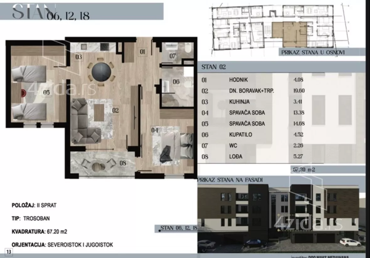 Trosoban stan | 4zida