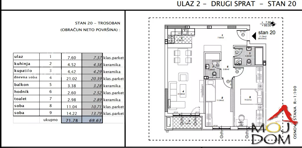 Trosoban stan | 4zida