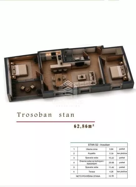 Trosoban stan | 4zida