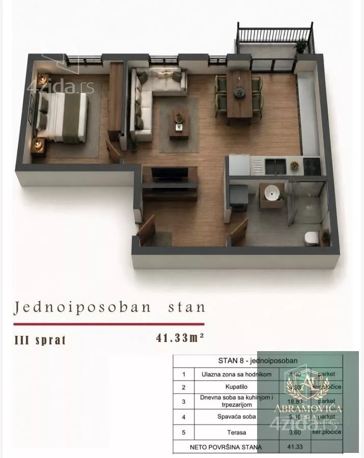 Jednoiposoban stan | 4zida