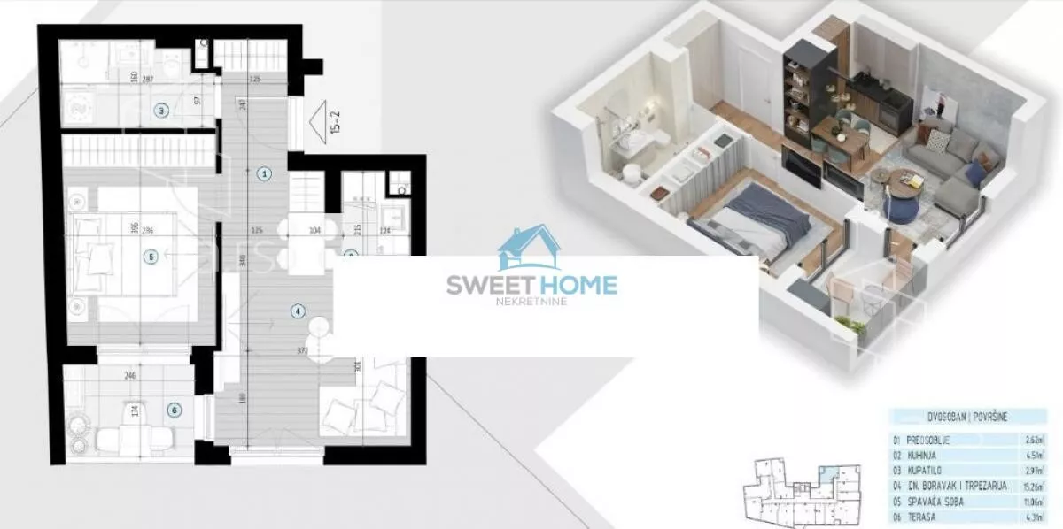 Jednoiposoban stan | 4zida