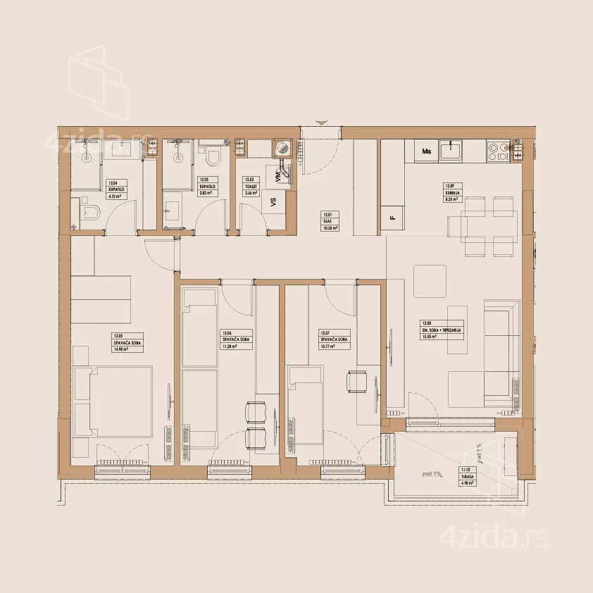 Četvorosoban stan | 4zida