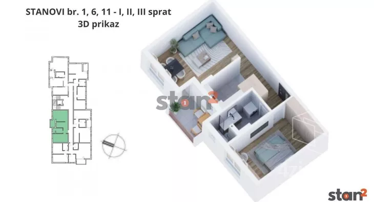Jednoiposoban stan | 4zida