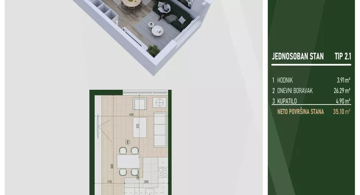 Jednosoban stan | 4zida