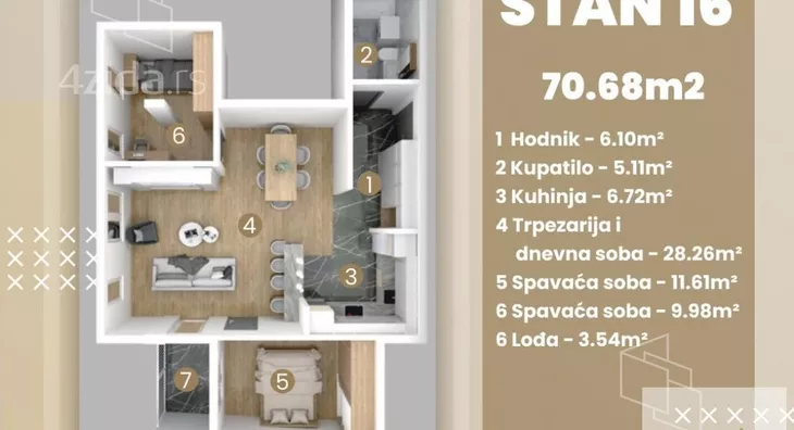Trosoban stan | 4zida