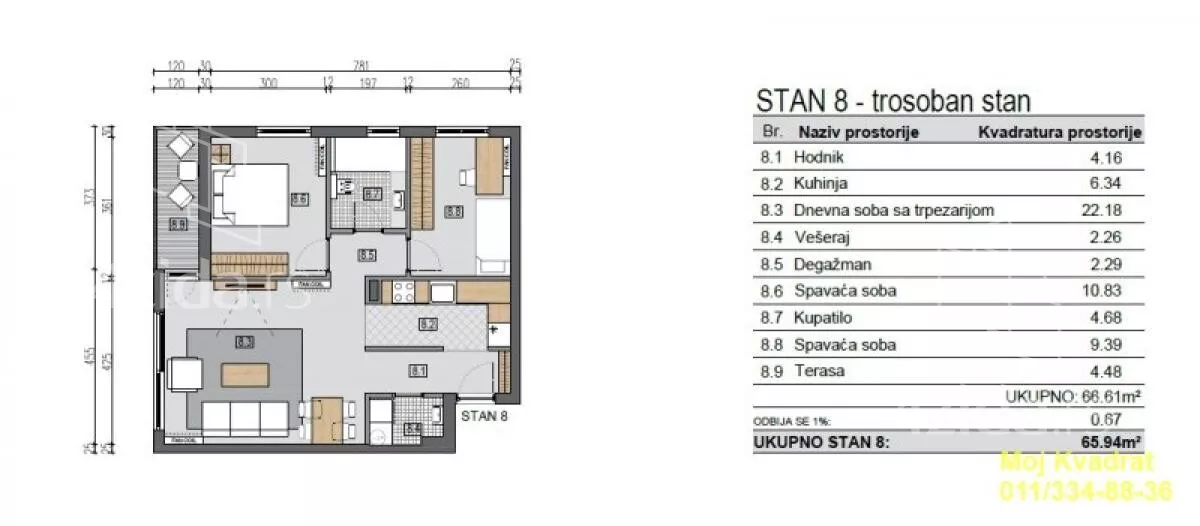 Trosoban stan | 4zida
