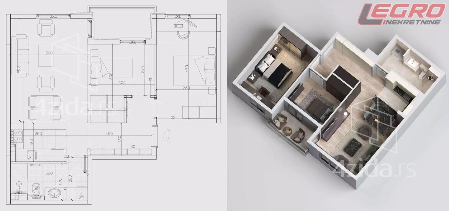 Trosoban stan | 4zida