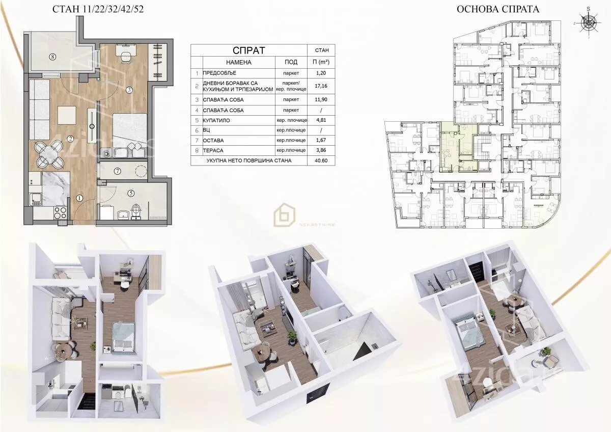 Jednoiposoban stan | 4zida