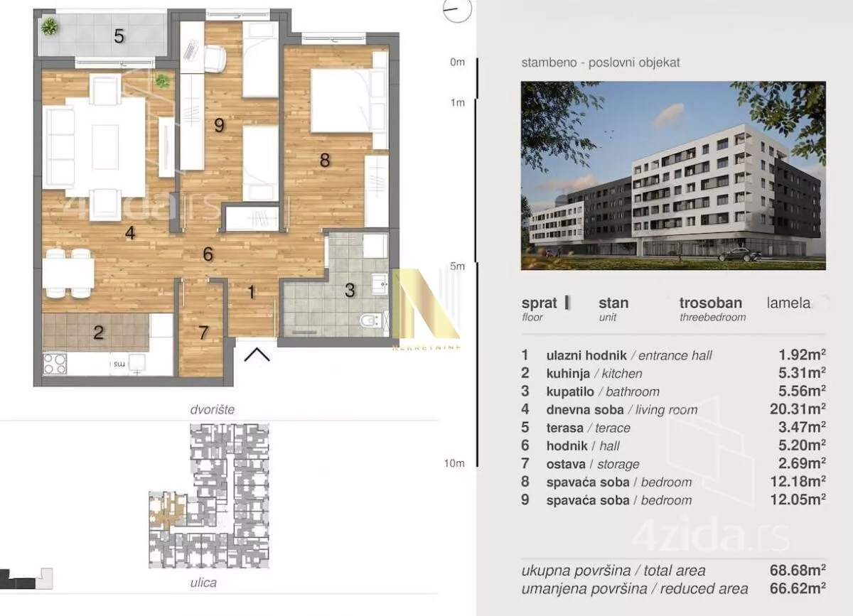 Trosoban stan | 4zida