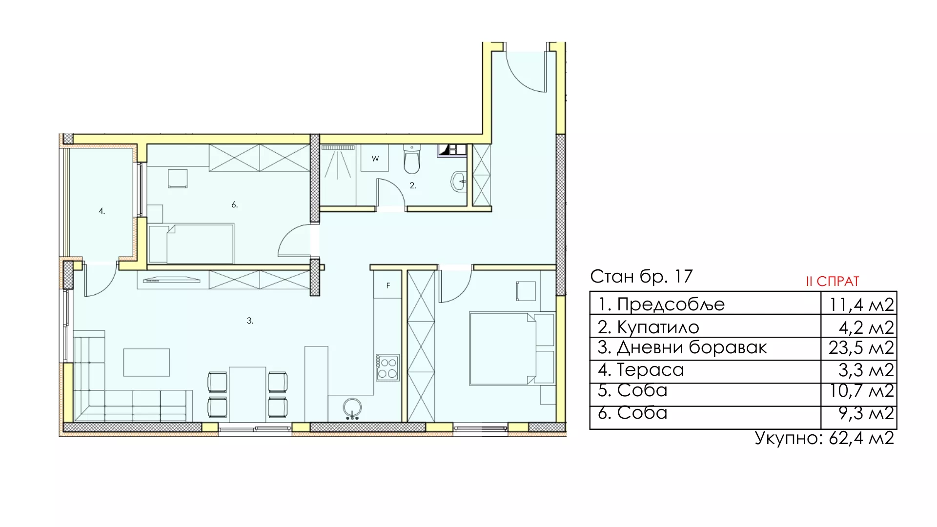 Trosoban stan | 4zida