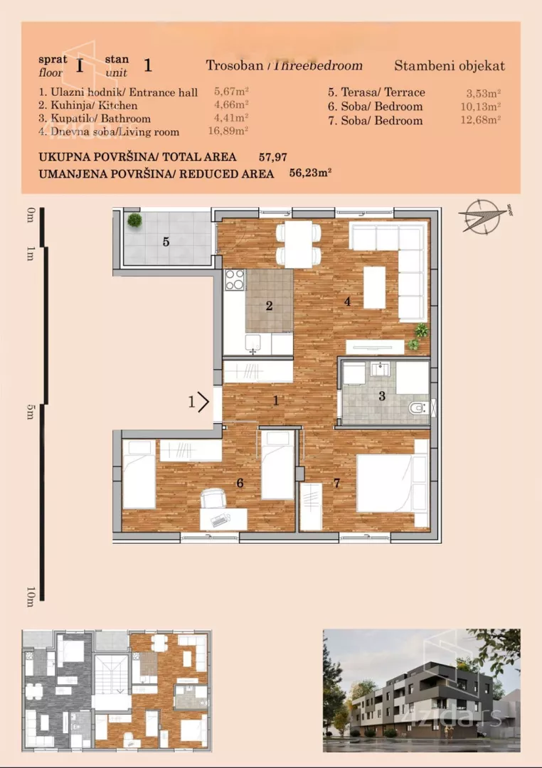 Trosoban stan | 4zida