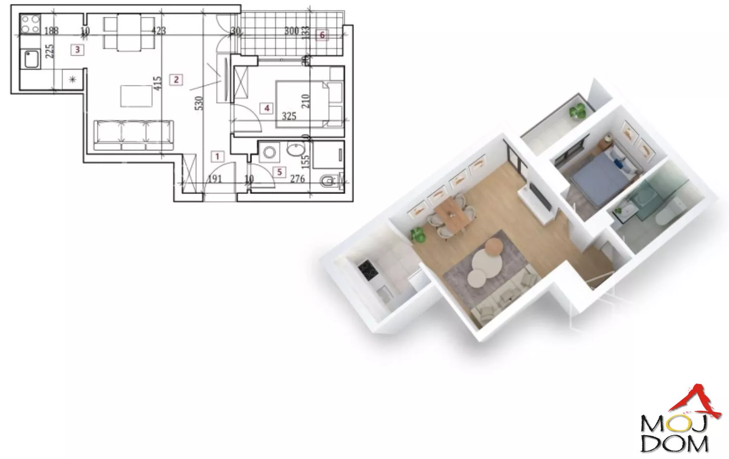 Jednoiposoban stan | 4zida