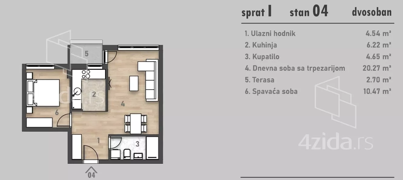 Dvosoban stan | 4zida