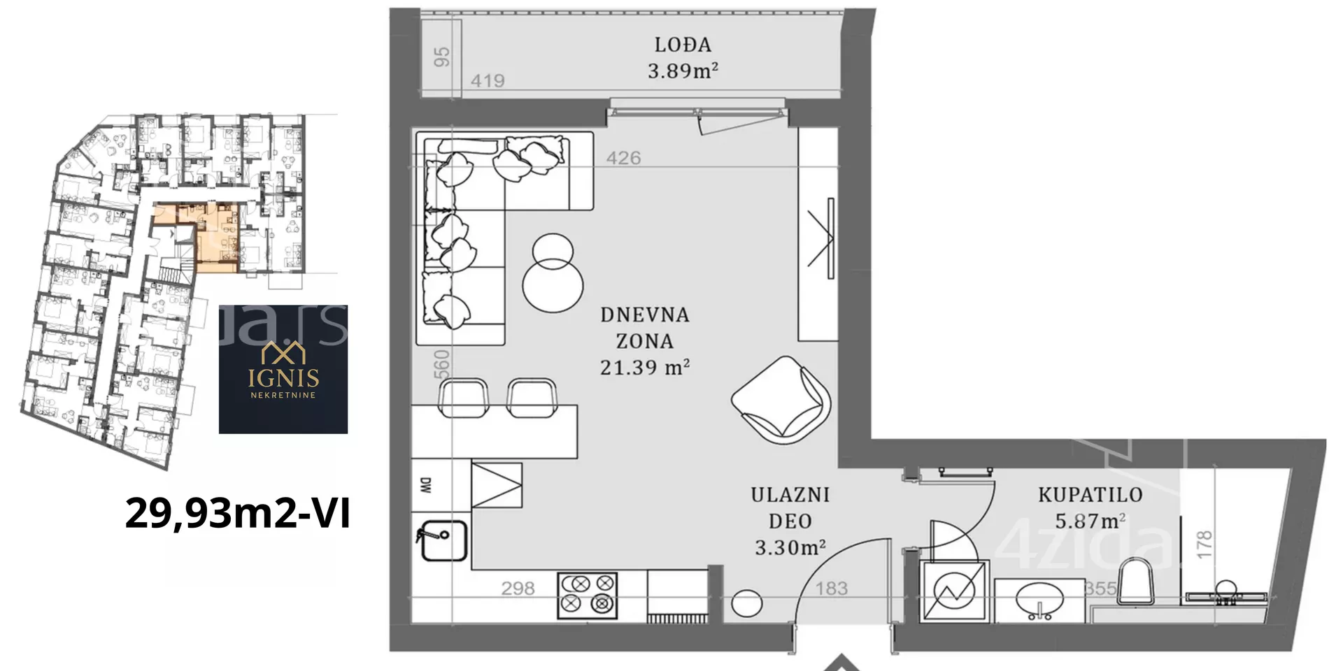 Jednosoban stan | 4zida