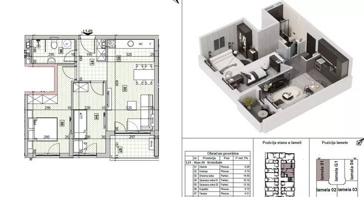 Trosoban stan | 4zida