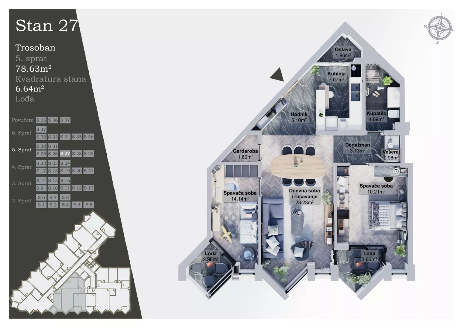 Trosoban stan | 4zida