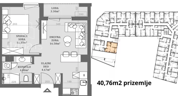 Jednoiposoban stan | 4zida