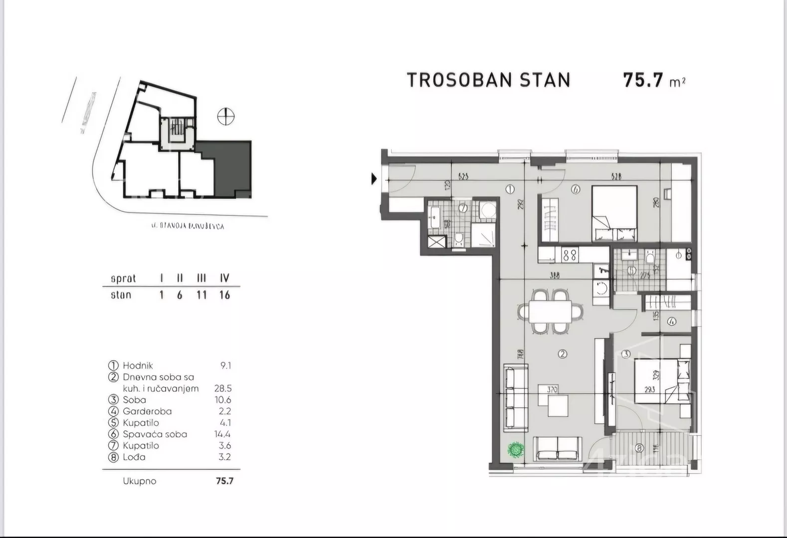 Trosoban stan | 4zida