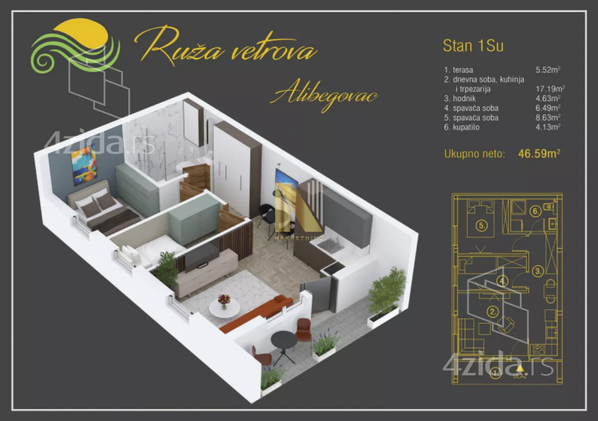 Dvoiposoban stan | 4zida