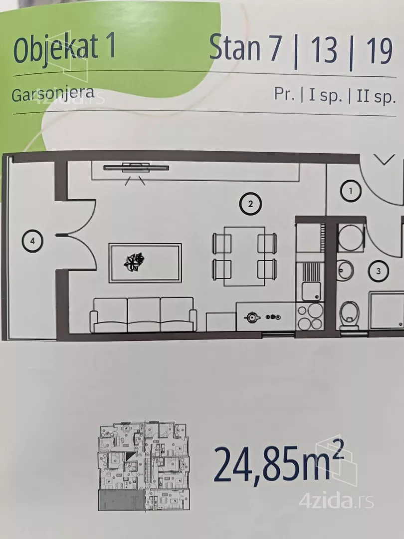 Jednosoban stan | 4zida