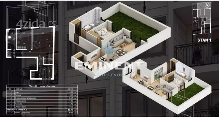 Trosoban stan | 4zida