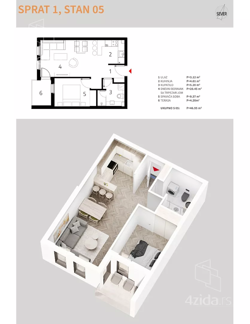 Jednoiposoban stan | 4zida