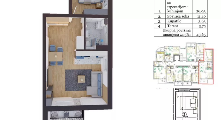 Jednoiposoban stan | 4zida