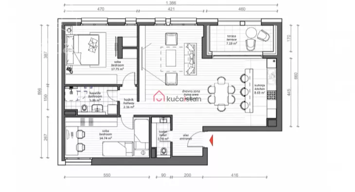Trosoban stan | 4zida