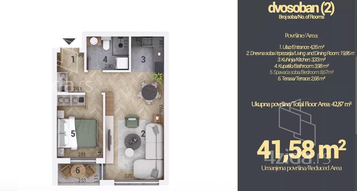 Dvosoban stan | 4zida