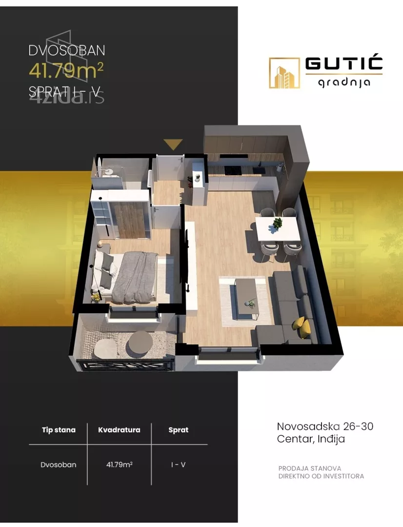 Jednoiposoban stan | 4zida