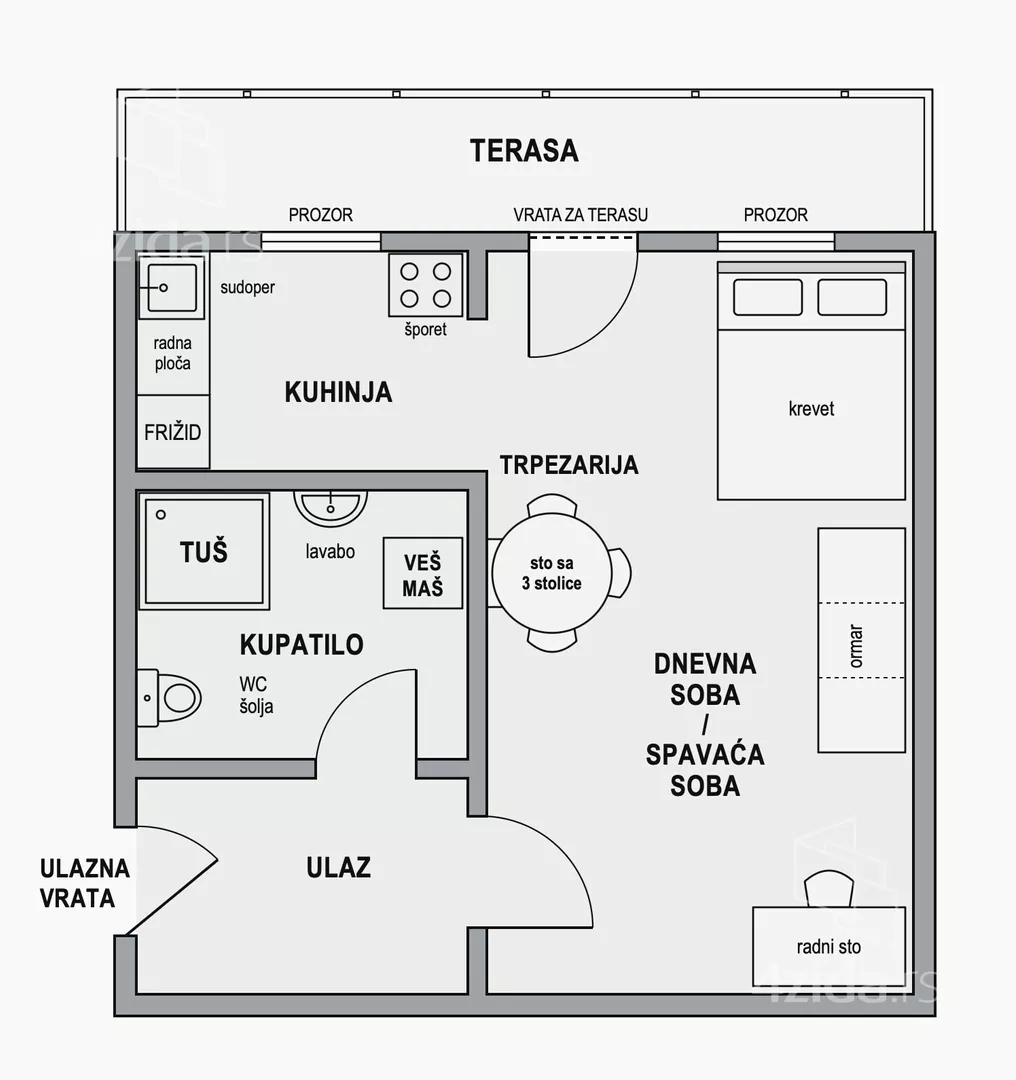 Garsonjera | 4zida
