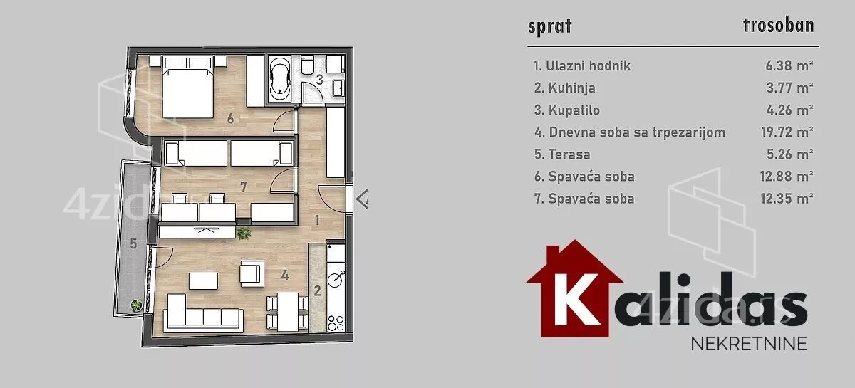 Trosoban stan | 4zida