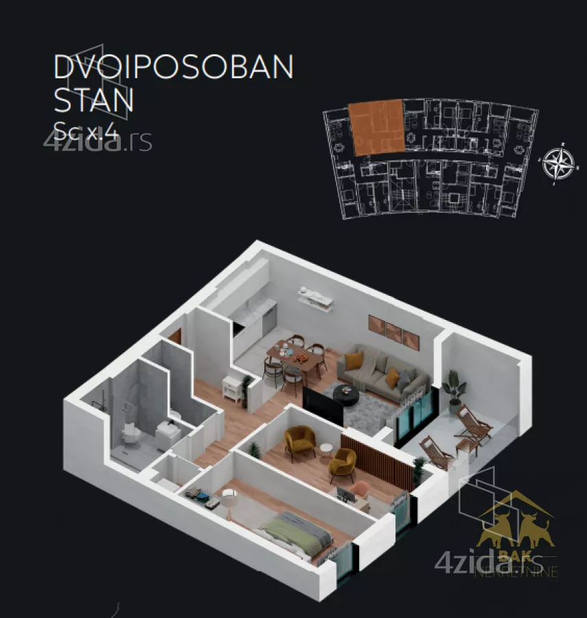 Dvoiposoban stan | 4zida