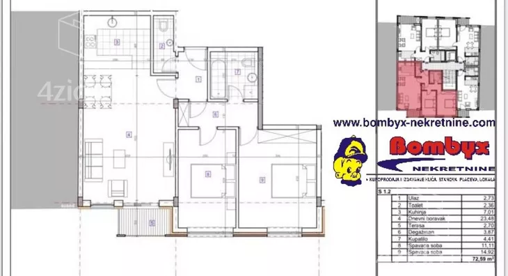 Trosoban stan | 4zida