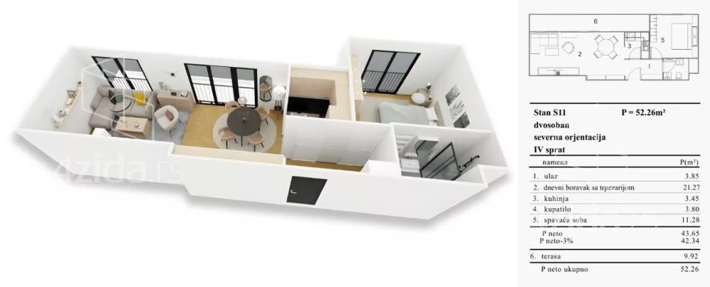 Jednoiposoban stan | 4zida