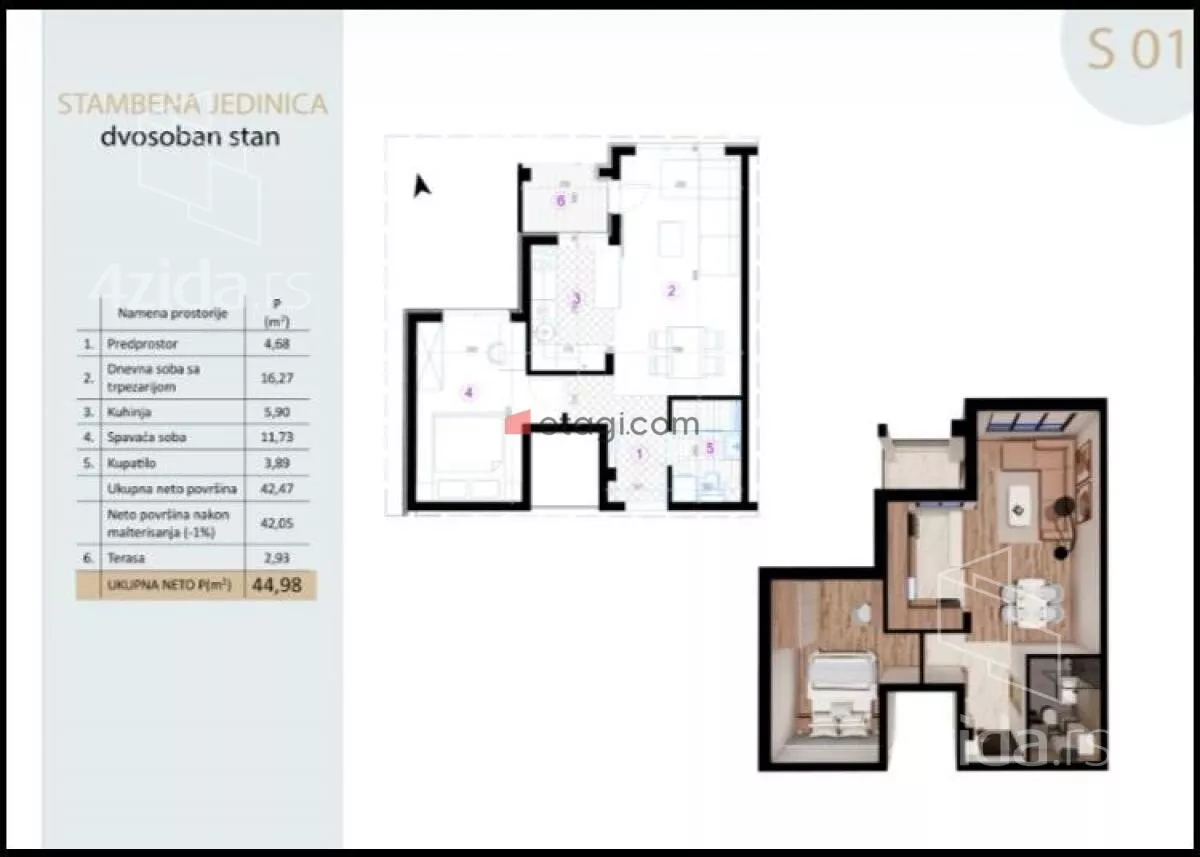 Dvosoban stan | 4zida