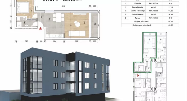 Dvosoban stan na prodaju, Telep, 104.950€, 48m² - stampaj