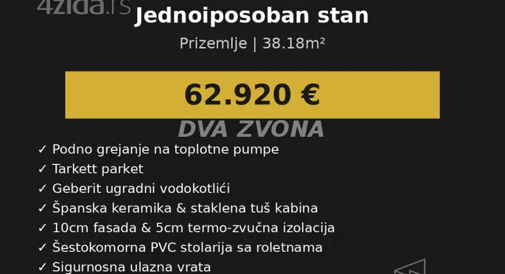 Jednoiposoban stan | 4zida