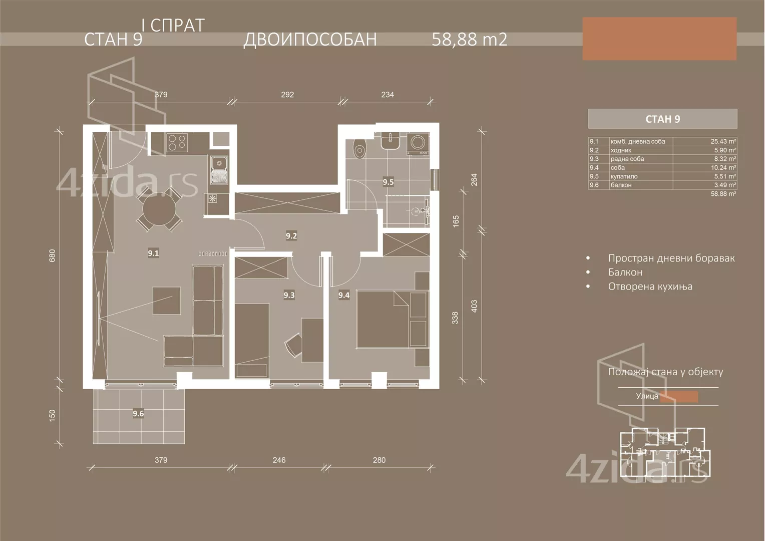 Trosoban stan | 4zida