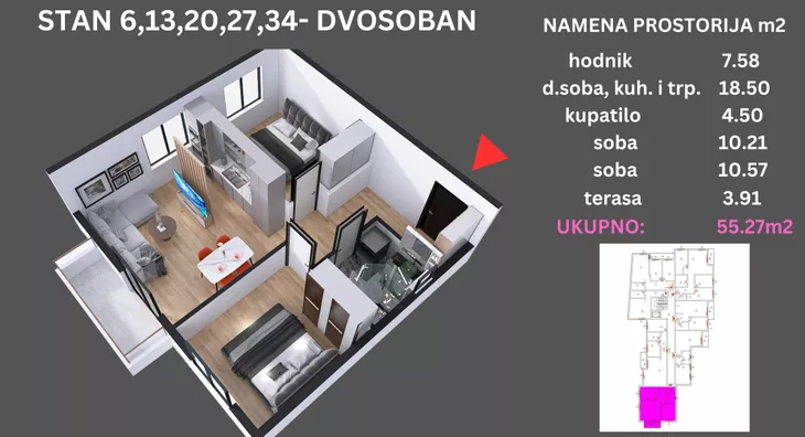 Dvosoban stan | 4zida