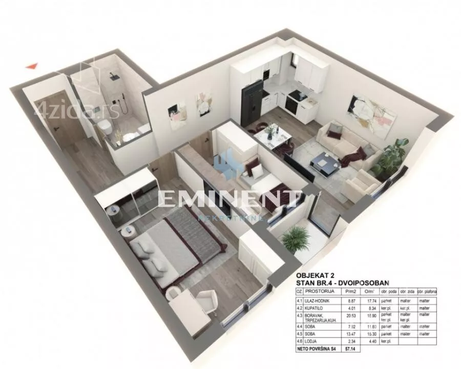 Dvosoban stan | 4zida