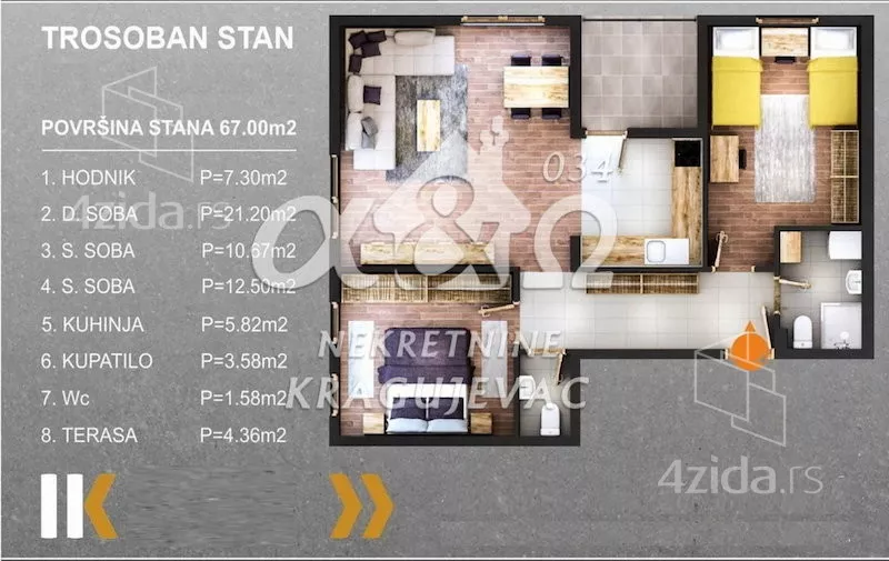 Trosoban stan | 4zida