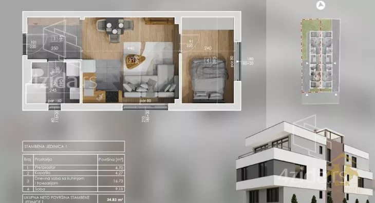 Jednoiposoban stan | 4zida