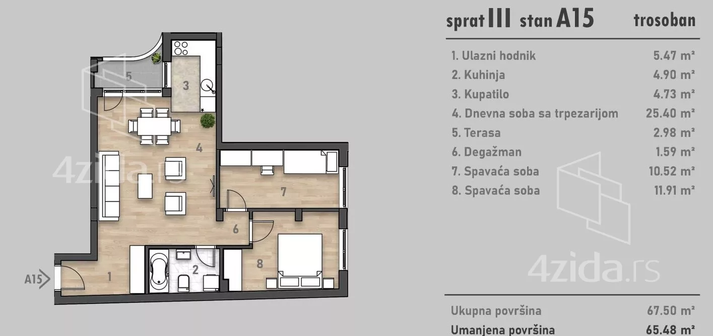 Trosoban stan | 4zida