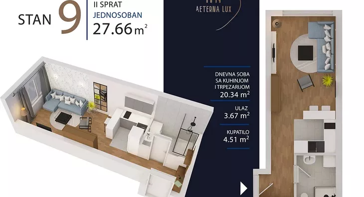 Jednosoban stan | 4zida