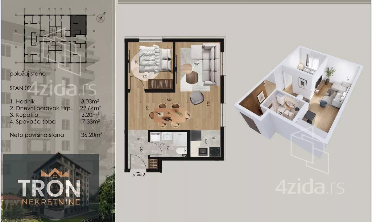 Jednosoban stan | 4zida