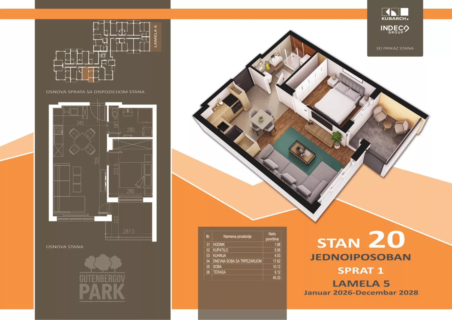 Jednoiposoban stan | 4zida