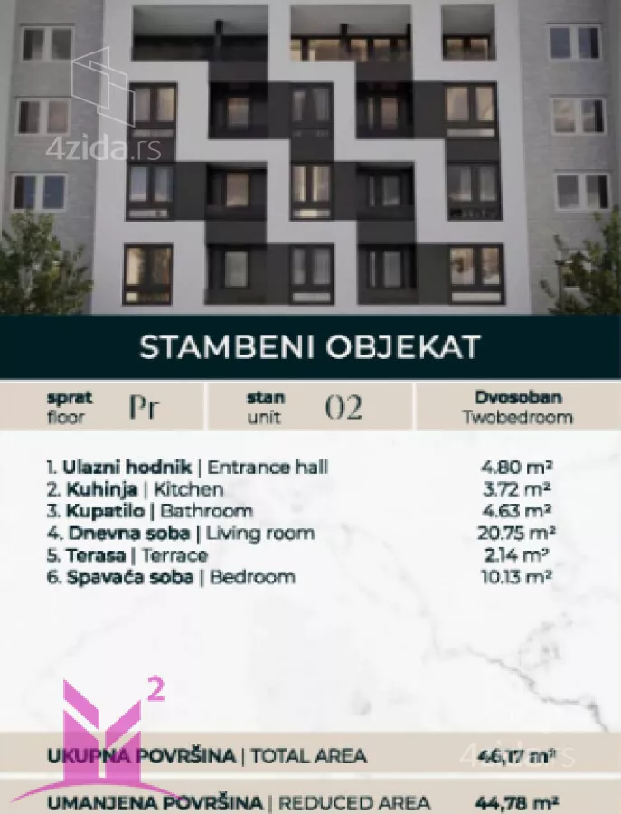 Jednoiposoban stan | 4zida